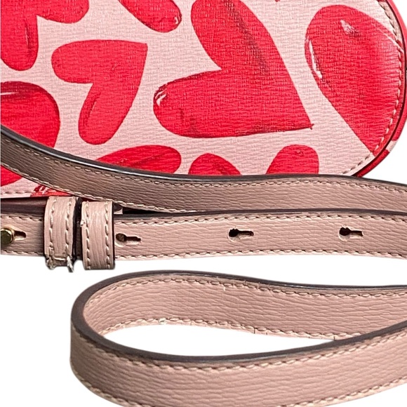Kate Spade Like New Ever Fallen Spencer Dome Heart Crossbody Chain Pink Red - Picture 7 of 15